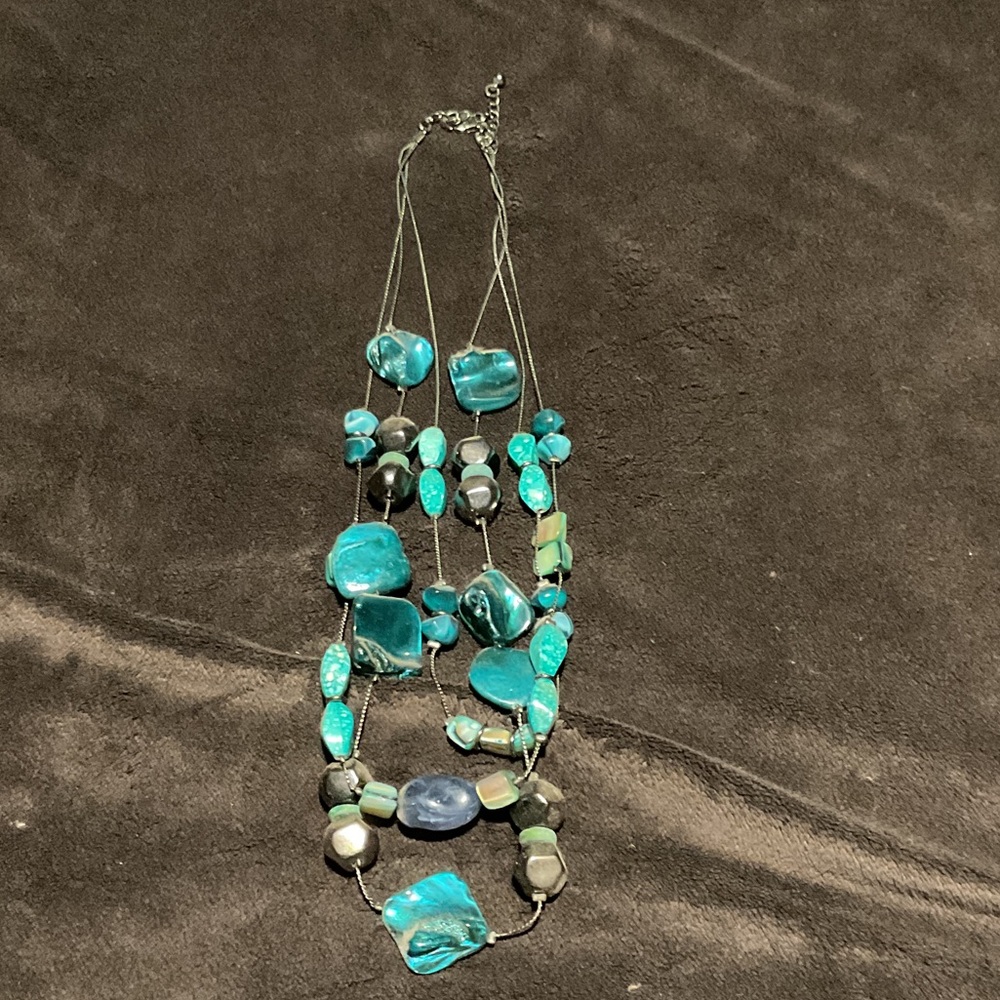 Elegant Blue Beaded Necklace